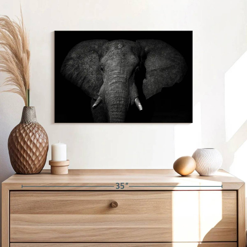 Brampt Mud Covered Elephant, 30" H x 45" W