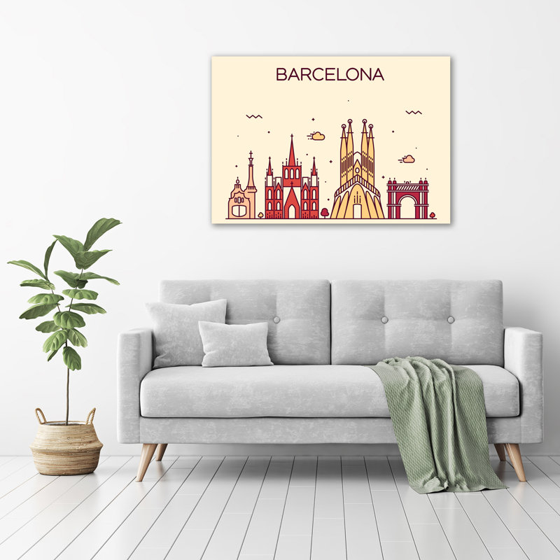 Inscription Barcelona - Wrapped Canvas Print