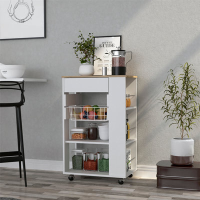 Blosson Kitchen Cart - White Light Oak