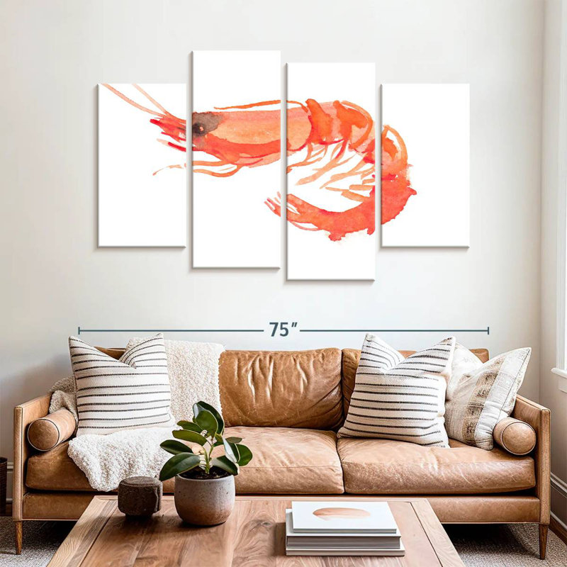 Brampt Orange Shrimp, 42" H x 68" W