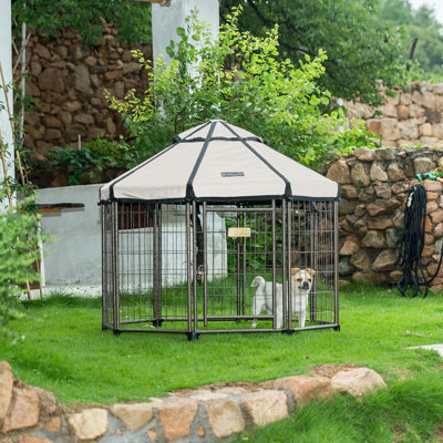 Pet Gazebo Modular Dog Kennel & Playpen with Canopy – Indoor, Outdoor & Portable Pet Enclosure, 4FT