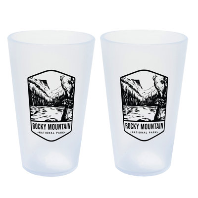 Silipint: Rocky Mountain National Park Pint Glasses: 16oz: 2 Pack - Themed Icicle Silicone Cups, Unbreakable