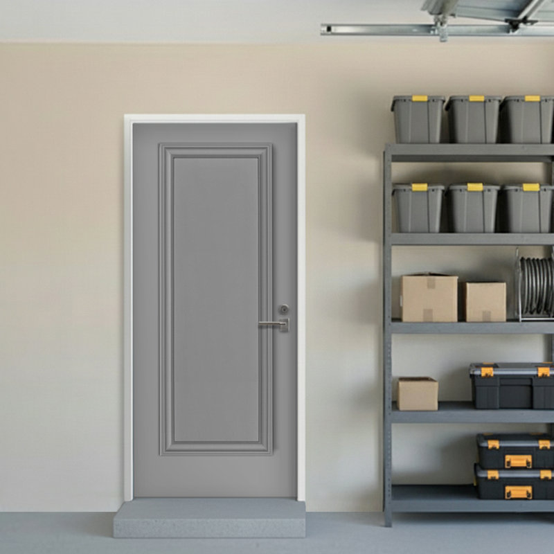 Dalle de porte commerciale intérieure en composite 1 panneau résistante au feu Palazzo, Gris clair, L 28 po x H 80 po