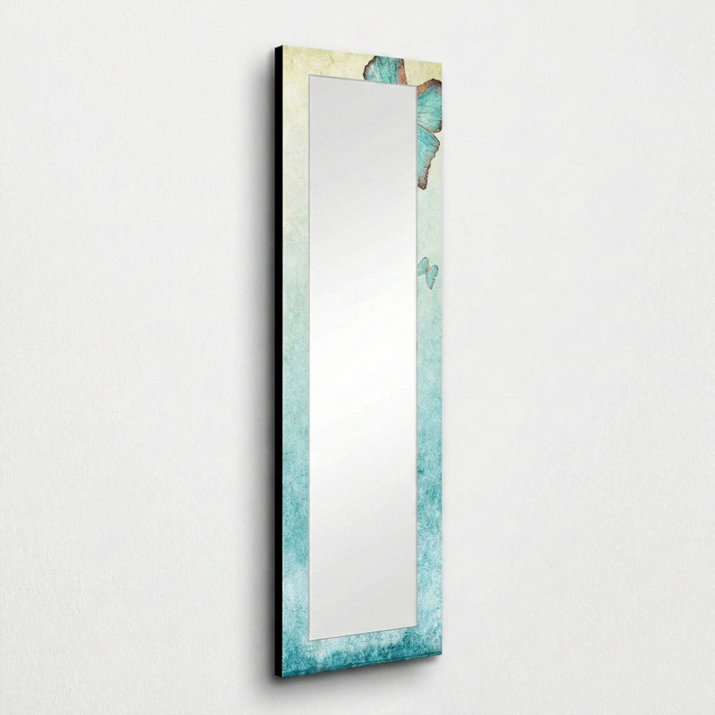 Alayna Artistic Canvas-Wrapped Wall Mirror – Solid Pine Frame
