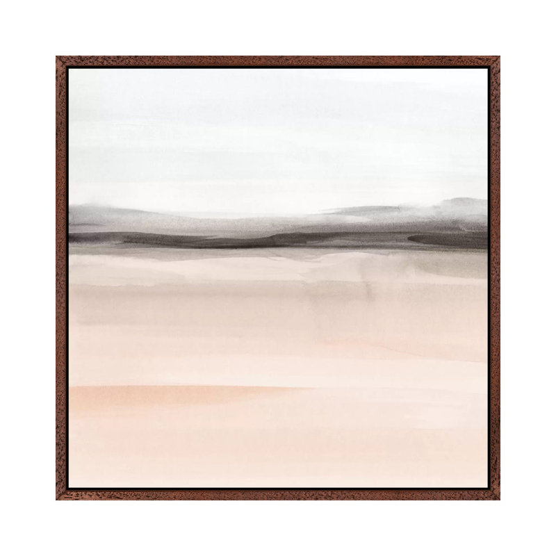 Watercolor Landscape IX by Nouveau Prints - Painting on Canvas, 45.72cm H x 45.72cm W x 3.81cm D, Classic Brown Wood Framed