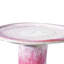 Bain d'oiseaux de patio en céramique ombrée rose, finition lisse et lustrée, givré et chauffant, 18,02 po de hauteur en céramique pour pelouse avec motif, stable, 17,32 de large