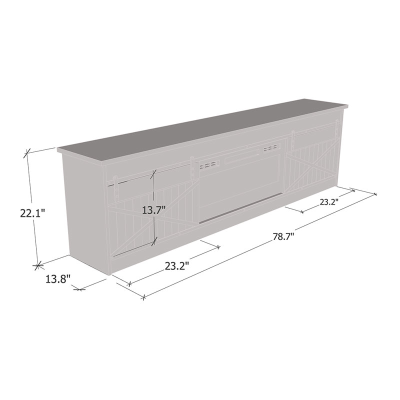 Archie 78.7" Modern TV Stand with Electric Fireplace, High Gloss Finish, Media Storage, White/Black