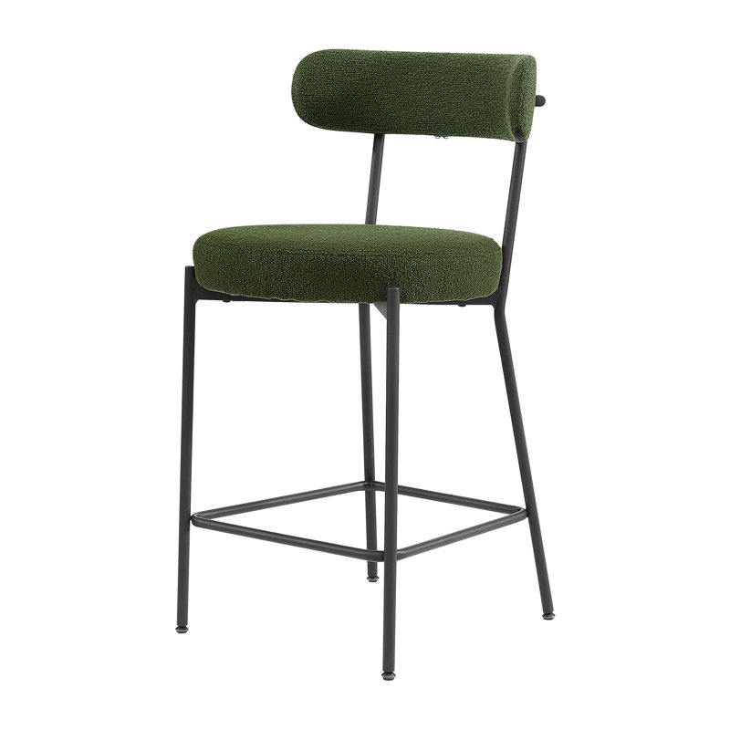 Tabouret de comptoir de 26 po avec structure en métal Carreras Carwile, Vert