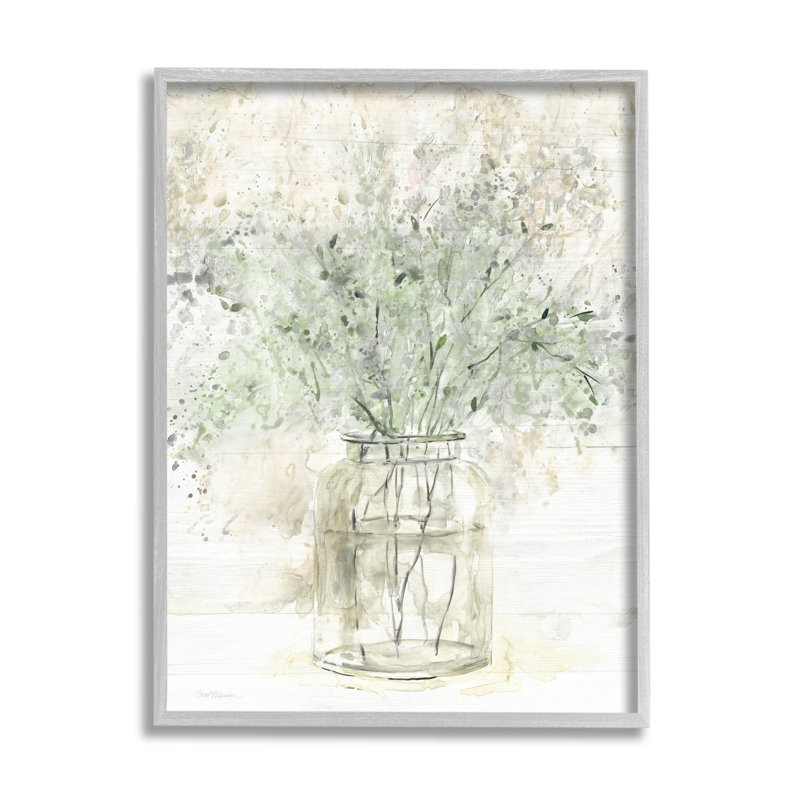 «Baby's Breath», art botanique par giclée par Carol Robinson, H 30 po x l 24 po x P 1,5 po, Estampe numérique Farmhouse