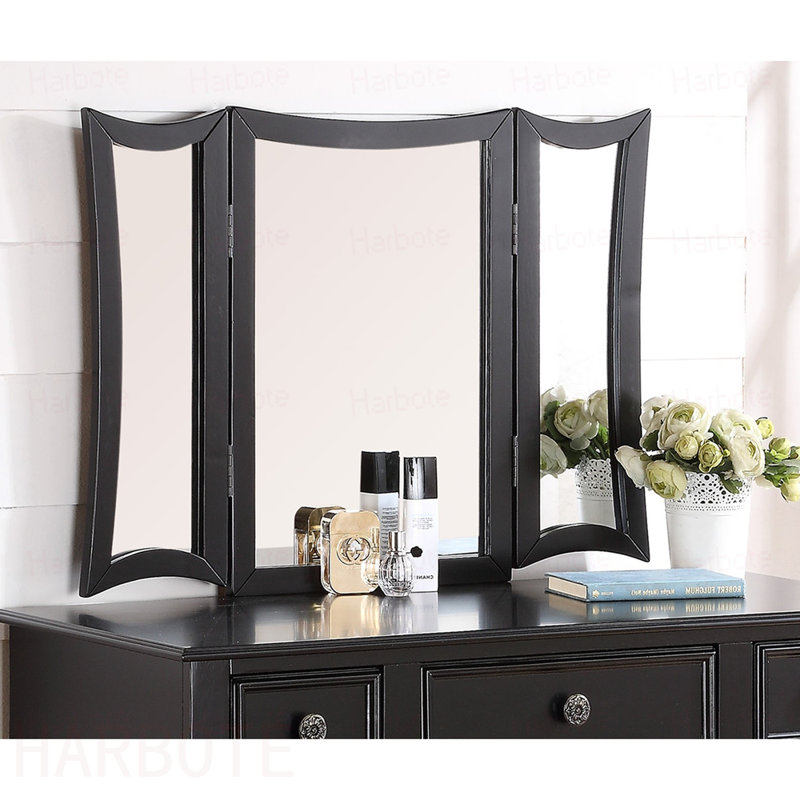 Ensemble de meuble-lavabo de chambre à coucher avec ensemble de meuble-lavabo en bois, Noir