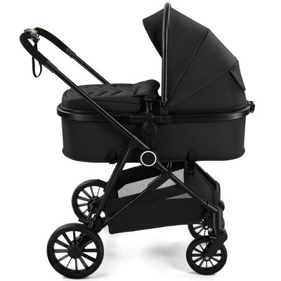 5-Point High Position Baby Stroller – Bassinet Mode, One-Hand Fold,Black