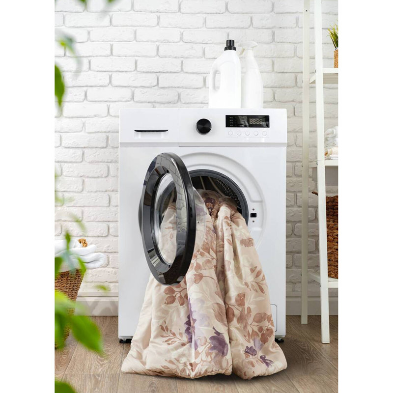 Ensemble d'édredon floral avec draps Taupe