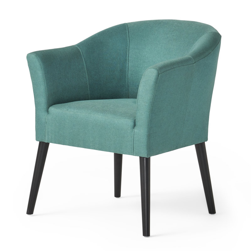 Khamari Upholstered Armchair, Teal Polyester Blend