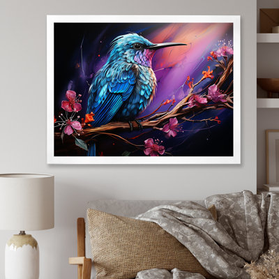 Colibri bleu floral Twilight Wonder - Art mural colibri
