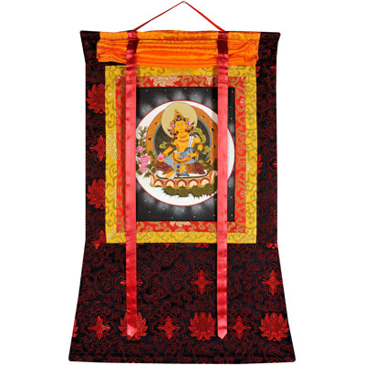 Bouddhiste tibétain Vaishravana (Kubera) | Couleur arc acrylique sur toile