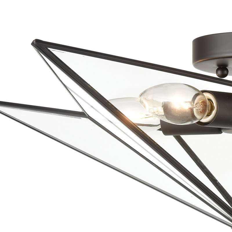 Moravian Star 21'' Wide 5-Light Flush Mount - Oil Rubbed Bronze
