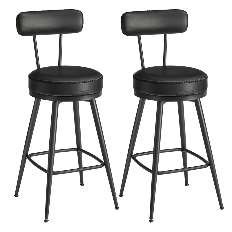 Swivel Upholstered Counter Stool with Metal Frame