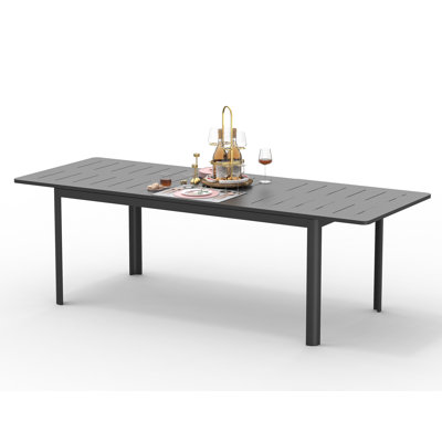 Malakeh Extendable Rectangular Aluminum Outdoor Dining Table