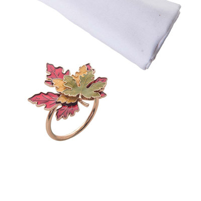 Maple Leaves Napkin Ring Set of 4