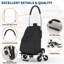  3-in-1 Folding Stair Climbing Hand Truck – 550 LBS Heavy Duty All-Terrain Dolly with 10 Wheels for Warehouse, Supermarket & Home Moving