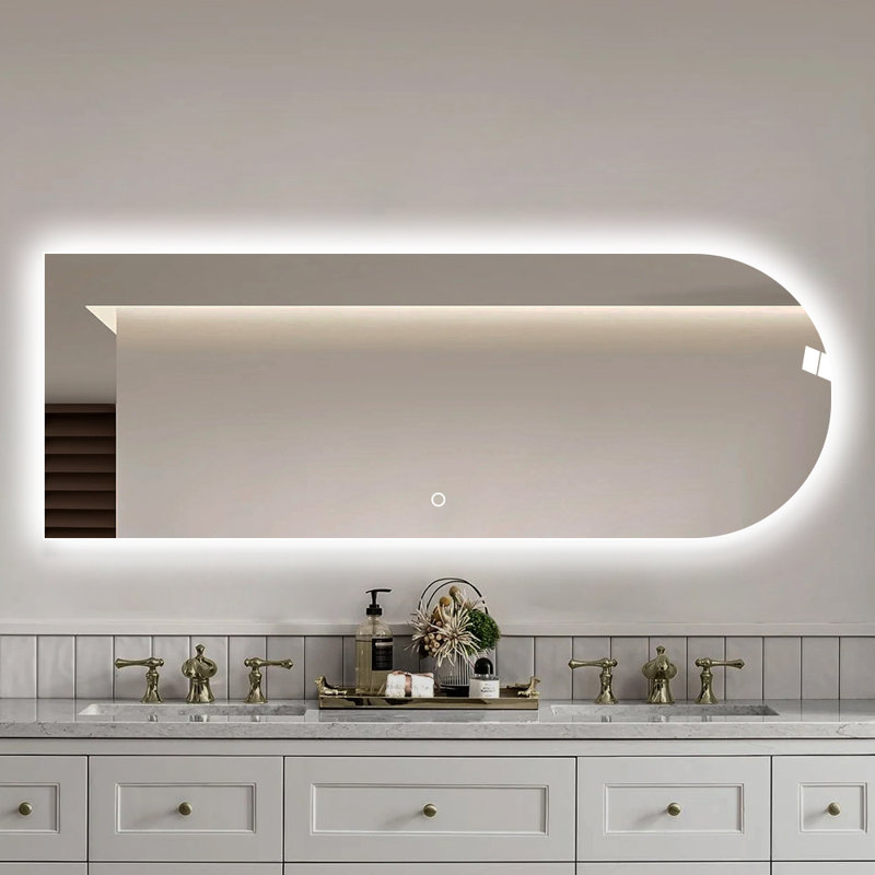 Modern LED Full Body Mirror with 3 Color Lighting Dimmable Brightness HD Shatter Resistant Wall Mounted or Leaning