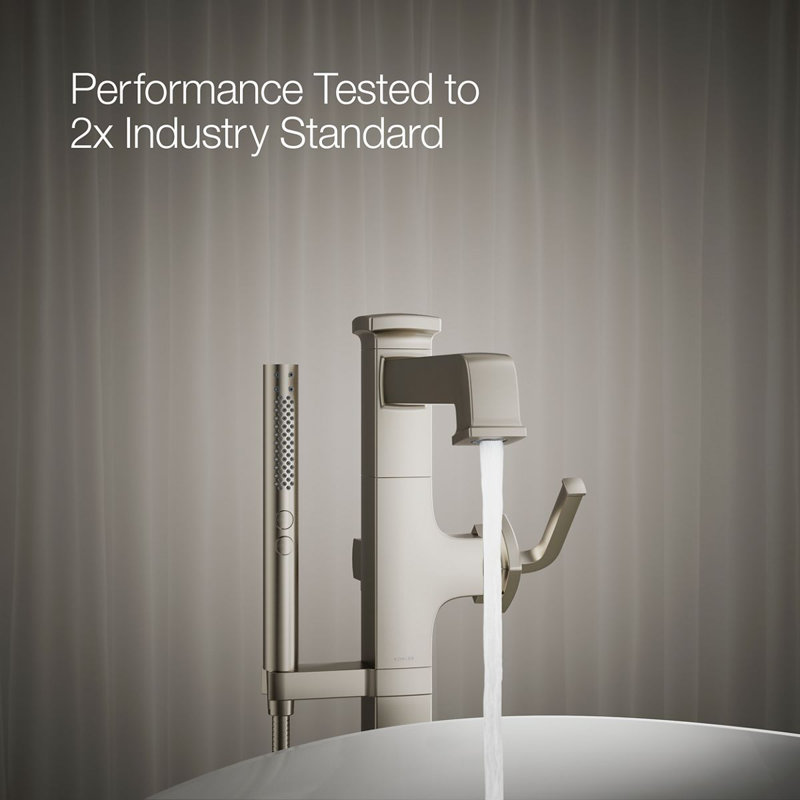 Riff Floor-Mount Bath Filler Trim, Vibrant Brushed Nickel