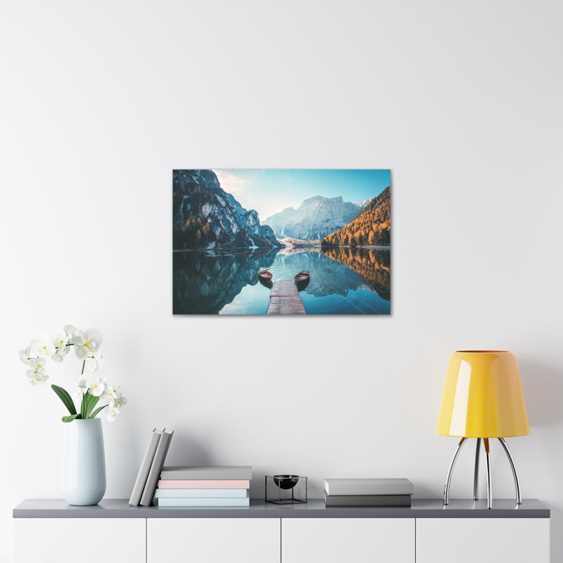 «Mountain Valley Clear Lake Nature Wilderness», photographie sur toile, H 16 po x l 20 po