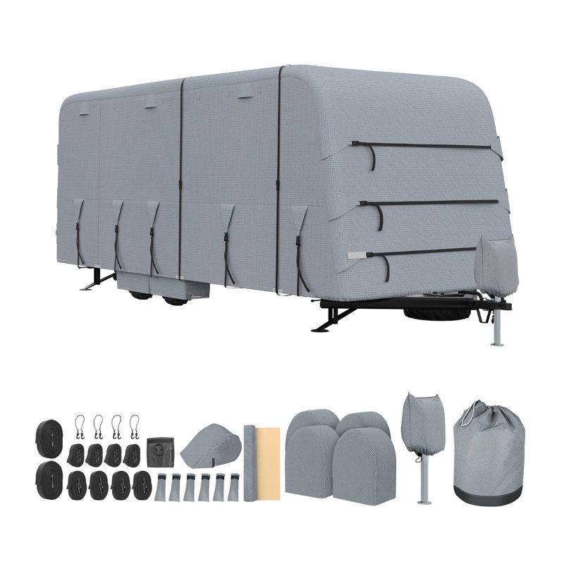Housse de voyage pour camping-car 4 couches, housse de camping imperméable et respirante, Gris