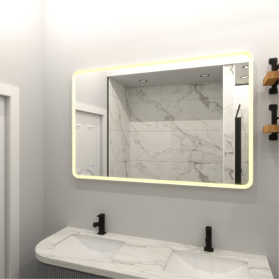 Stepless Color Adjustment Fog Led Bathroom Mirror With Durability And Style Over 3000 Lumens Vanity Adjustable Brightness Elegance
