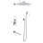 10" Rain Shower Head Wall Mount System, Brushed Nickel, Brass & Stainless Steel, Invigorating Shower, Bathroom Fixture Mounted With Box, 10", Enjoyable Time, Part-125519026
