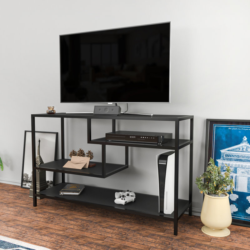 Tolleson TV Stand for TVs up to 55", Black/Grey