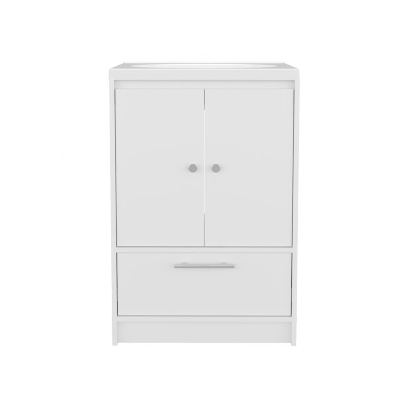 Bathroom Vanity With Two Doors, Two Drawers Madison, White, White