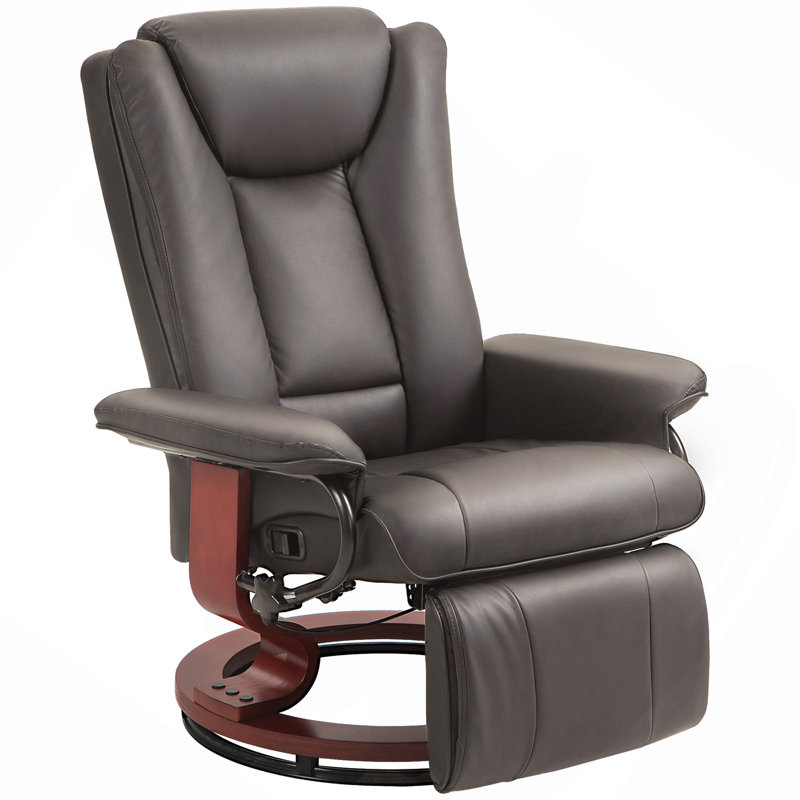 Fauteuil inclinable manuel pivotant, fauteuil inclinable en cuir PU avec repose-pieds pour le salon