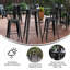 Table de bar commerciale / intérieure ronde en poly avec structure en acier Greory-1626516434-1626516435