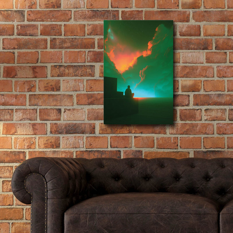 Art mural en verre épique «Distant Echoes» par Ann Klee, H 24 po x l 16 po