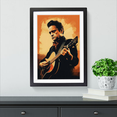 Johnny Cash Digital - Framed Print