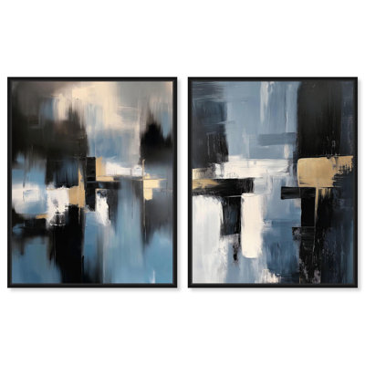 Urban Muted set Canvas Set of 2 Coastal Abstract by 