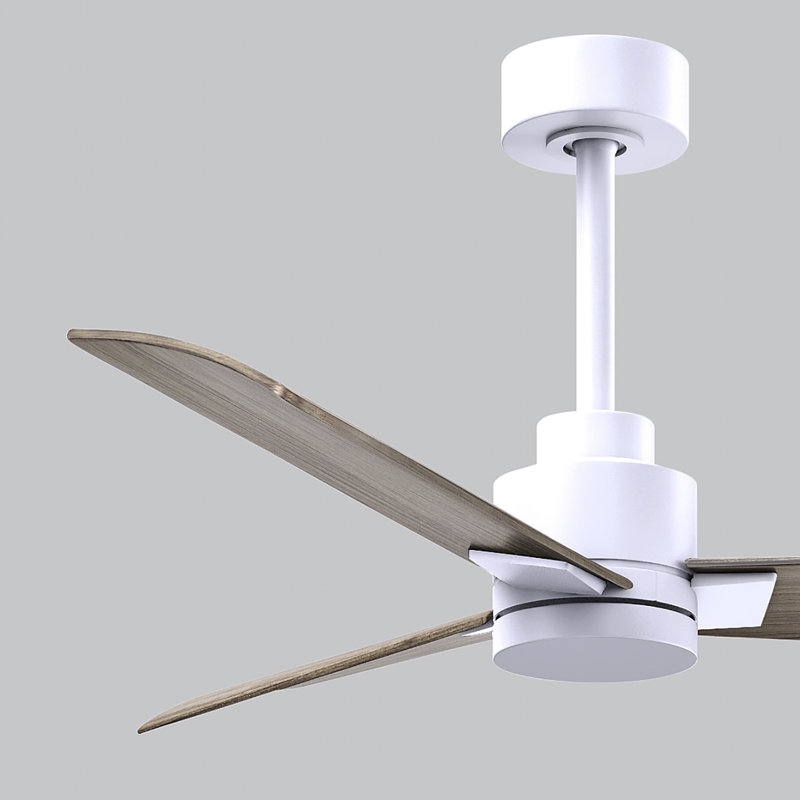 Ventilateur de plafond Alessandra 42, Blanc mat, Ton bois de frêne gris