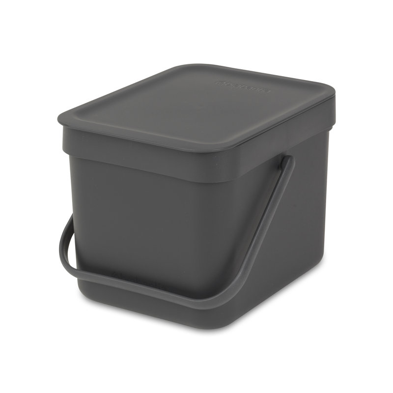 Bac de recyclage en plastique Sort & Go, 1,6 gallon (6 L), Grey