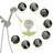 8 Shower Head , 4.7" Rain Showerhead, Brushed Nickel Coating, Plastic Dual Head, Showerhead With 8 Spray Patterns, Hand-118768010
