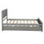 Twin Size Platform Bed With Portable Trundle In Grey - Solid Wood & Adjustable Construction