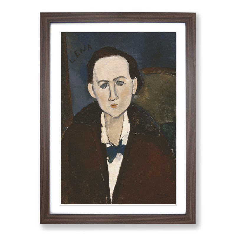 Elena Povolozky by Amedeo Modigliani - Picture Frame Painting, 65cm H x 48cm W x 2cm D, Walnut Framed