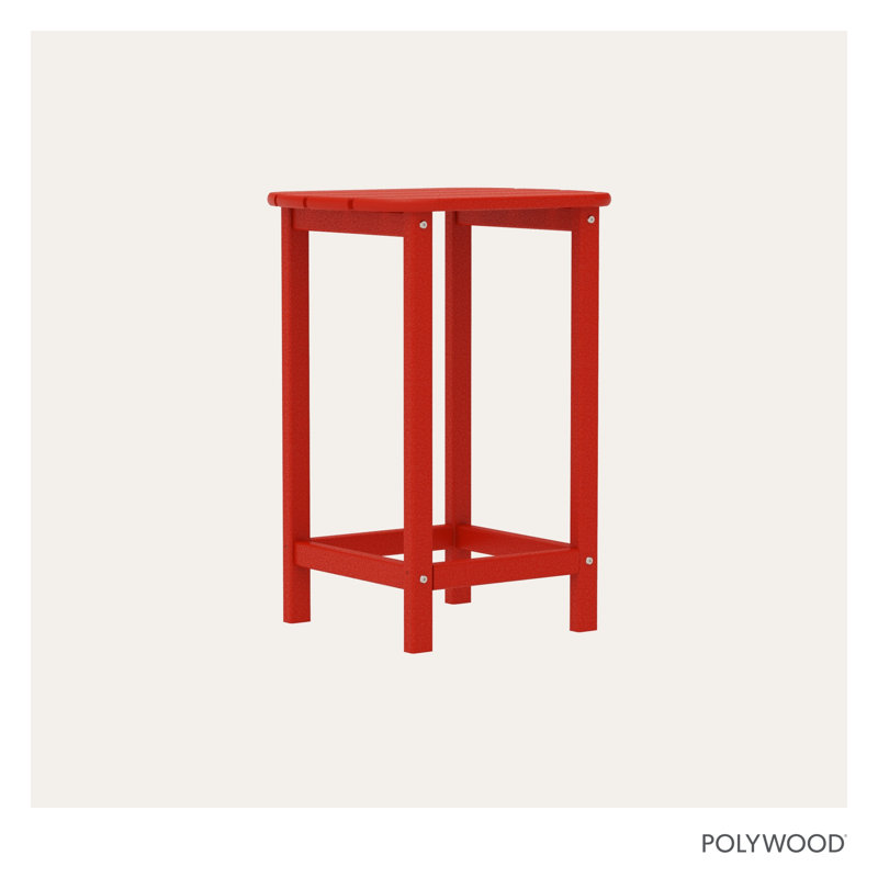 POLYWOOD South Beach 26" Counter Side Table, Sunset Red