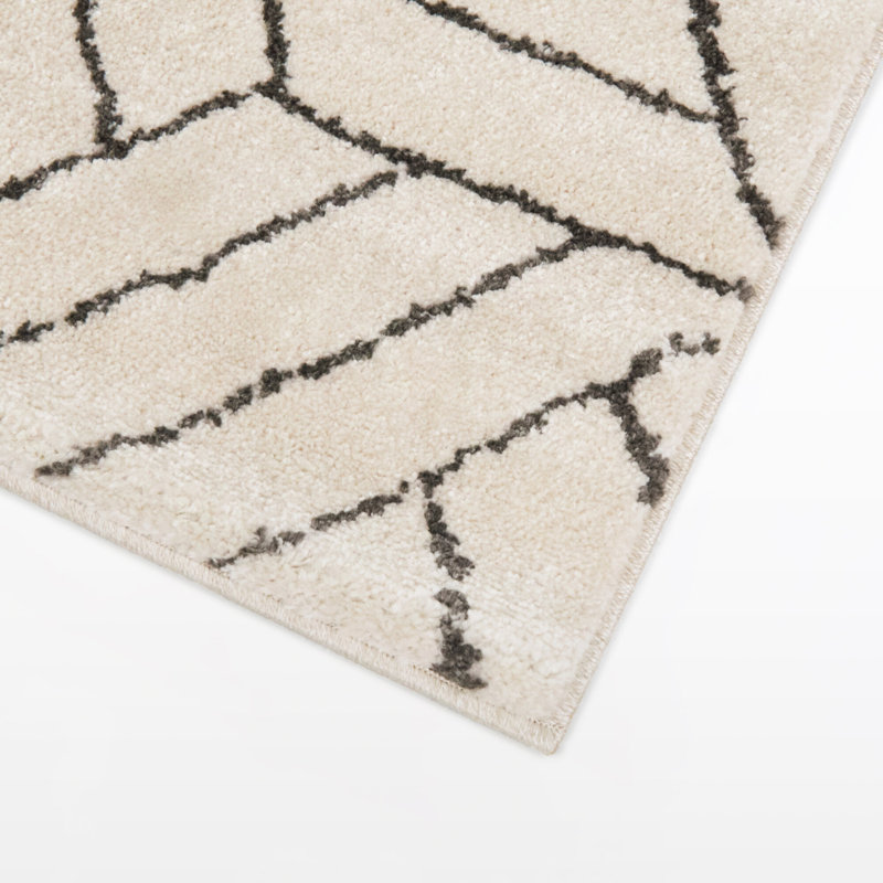 Dutton Cream Modern Geometric Area Rug, Rectangle 7'10" x 10'