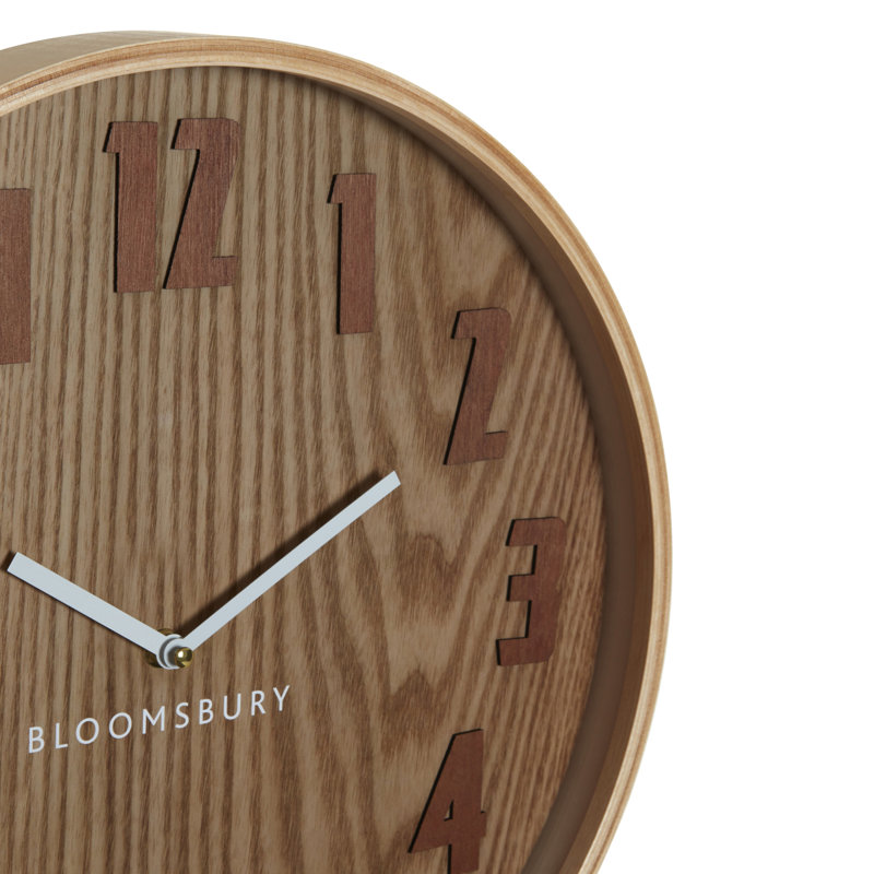 Maddison Wall Clock, Brown Grain, 40" H x 40" W x 5" D