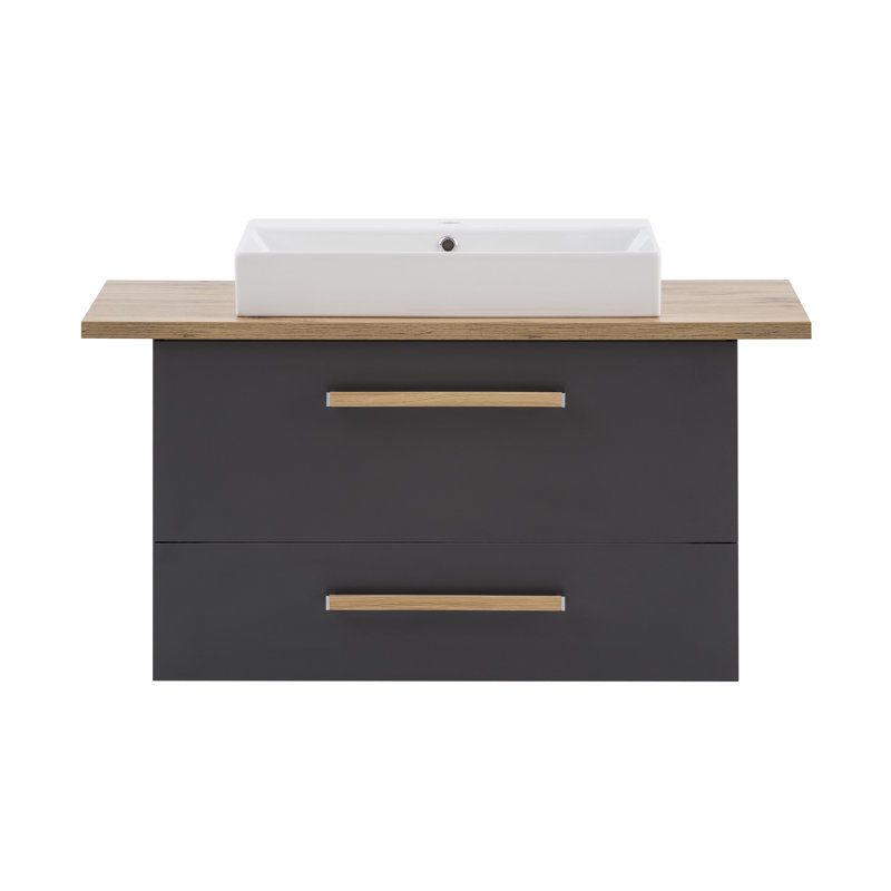 Duo 1022mm Bathroom Vanity with Integrated Ceramic Basin, Anthracite