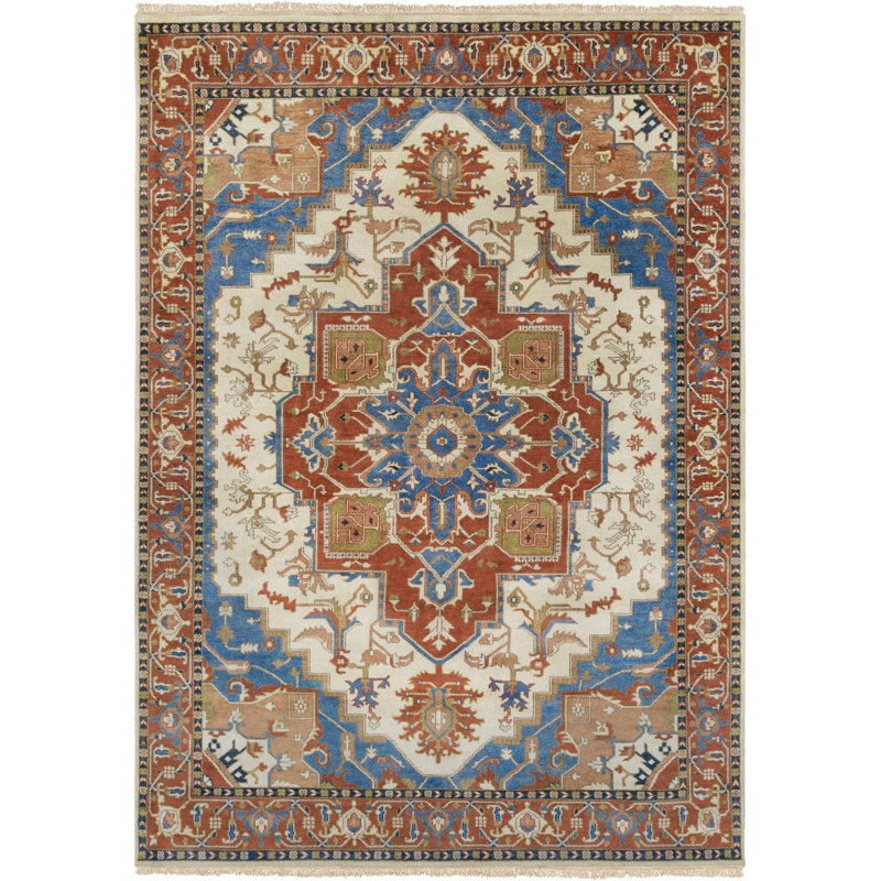 Ostrander Wool Oriental Indoor Rug, Rectangle 5'6" x 8'6"