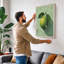 Pear in Geometry Botanical - Wrapped Canvas-935788512-935788517