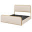 Structure de lit en métal avec tête de lit tapissier incurvée et tiroirs-2023022905