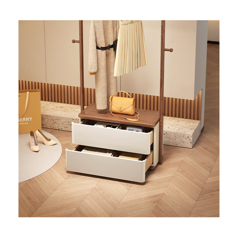 3-in-1 Ash Wood Wardrobe Bench